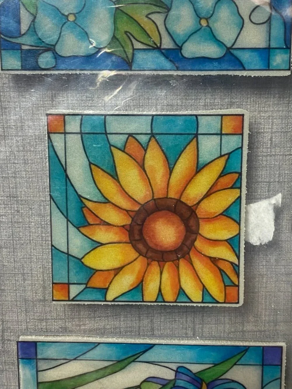 VTG NEW Floral Stained Glass EZ Mount Rubber Stamps Hard To Find New Old Stock